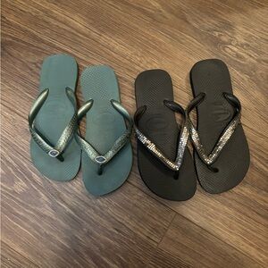 Evil eye Havaianas- size 35-36 fits a size 6-7